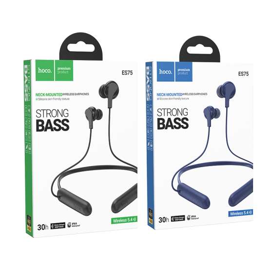 HOCO. Wireless Sport ES75 Headphones with Microphone (BT v5.4) - Black