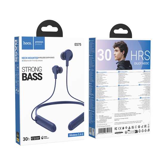 HOCO. Wireless Sport ES75 Headphones with Microphone (BT v5.4) - Black