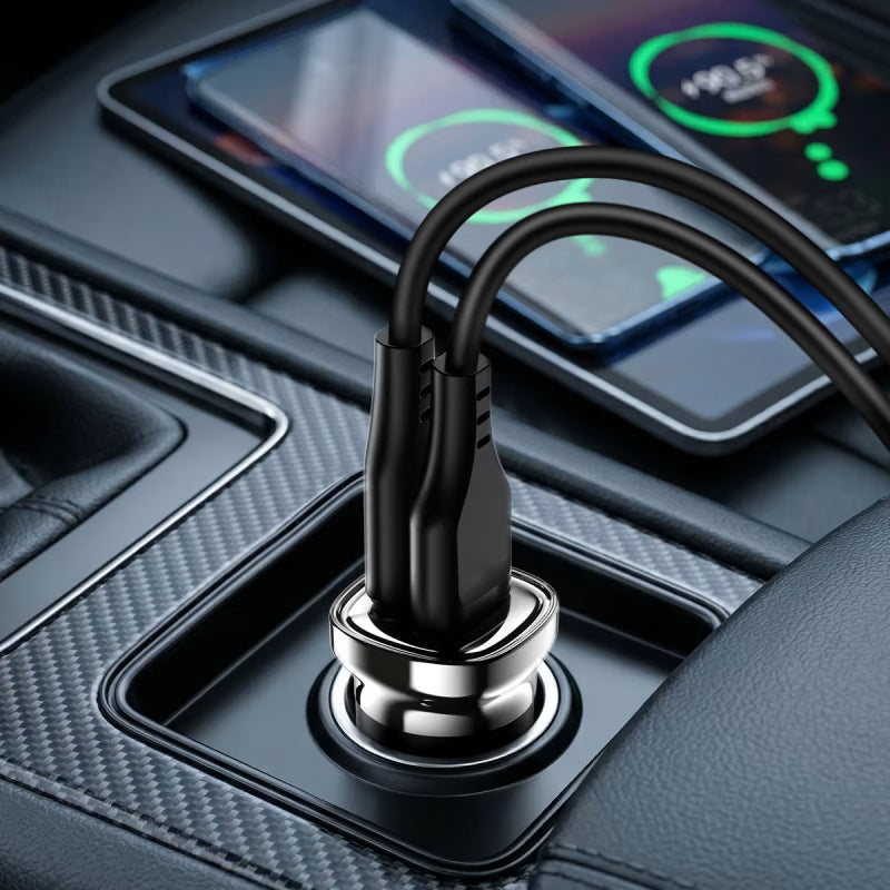 Fast Charge Car Charger B19 30W (1xUSB-C + 1xUSB-A)