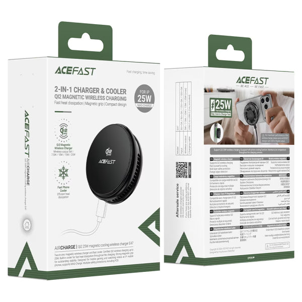 ACEFAST E47 Qi2 Magnetic Wireless Charger with Phone Cooler (25W)